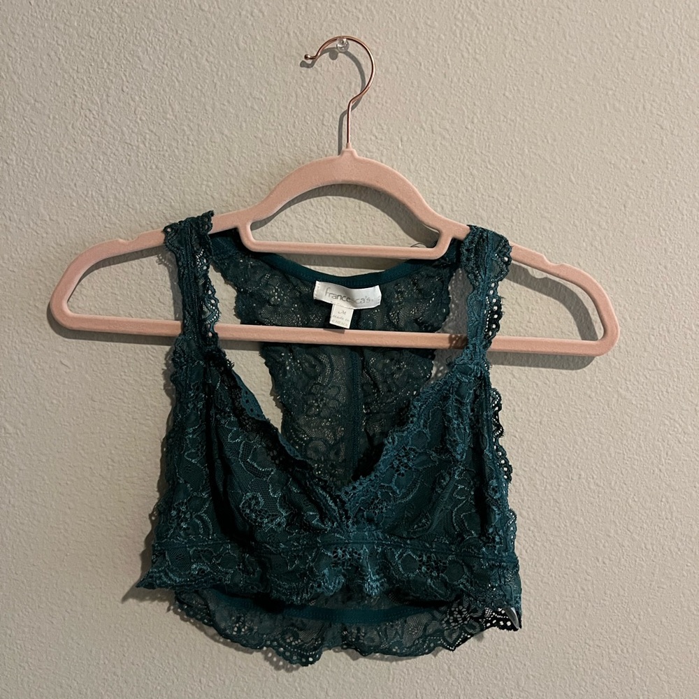 Francesca's Collections Deep Teal Lace Bralette